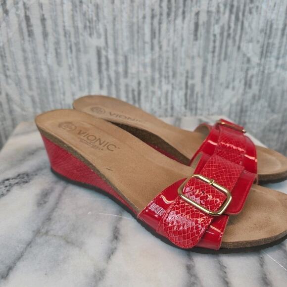 Vionic 381Ariana Red Sandals Womens Sz 9 /40 - Picture 3 of 9